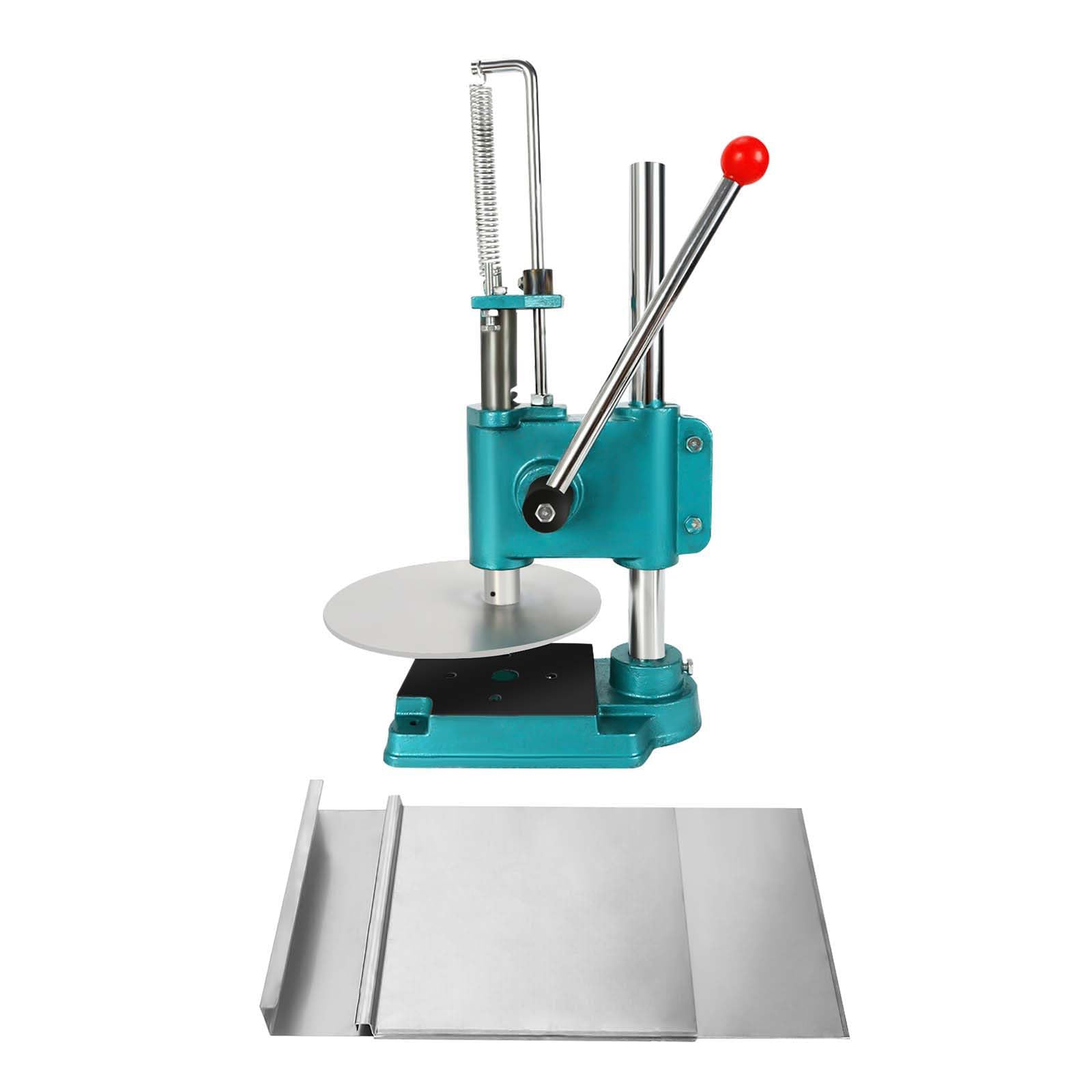 Stainless Steel Manual Pizza Dough Press Machine - 9.5inch/24cm Adjustable Height for Perfect Crust - Commercial & Home Use for Pizza, Chapati, Pastry Making - Ideal for Pizzerias, Bakeries & Home Kitchens