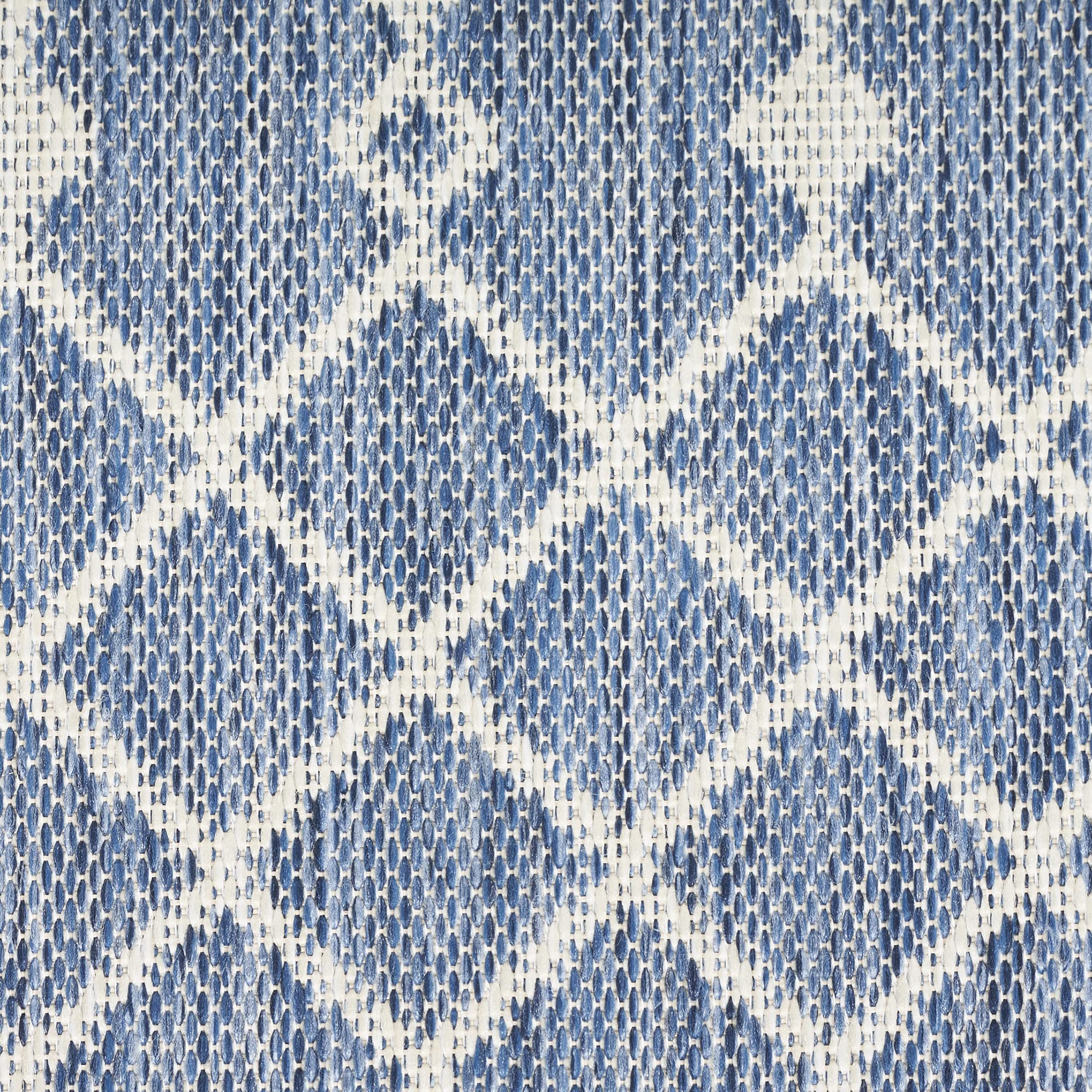 Nourison Positano 8' x 10' Navy Blue Indoor Outdoor Area Rug - Easy Clean, Non-Shedding, Stain Resistant - Perfect for Bedroom, Living Room, Dining Room, Backyard, Deck & Patio Decor
