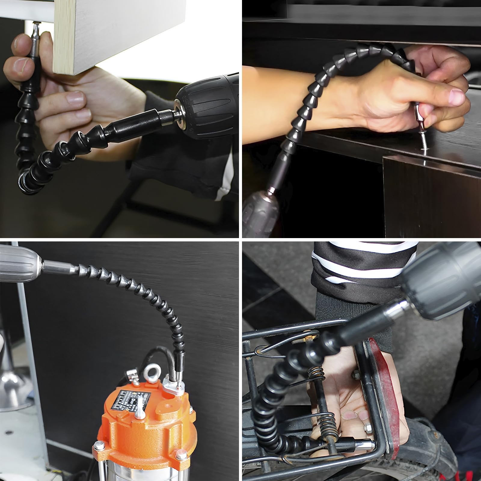 8Pcs Flexible Drill Bit Extension Set - 1/4 Inch Bendable Soft Shaft Screwdriver with Hex Shank | Premium Drill Bit Extender Holder Kit for Tight Spaces & Hard-to-Reach Areas | Ideal for DIY, Home Repair, and Professional Use
