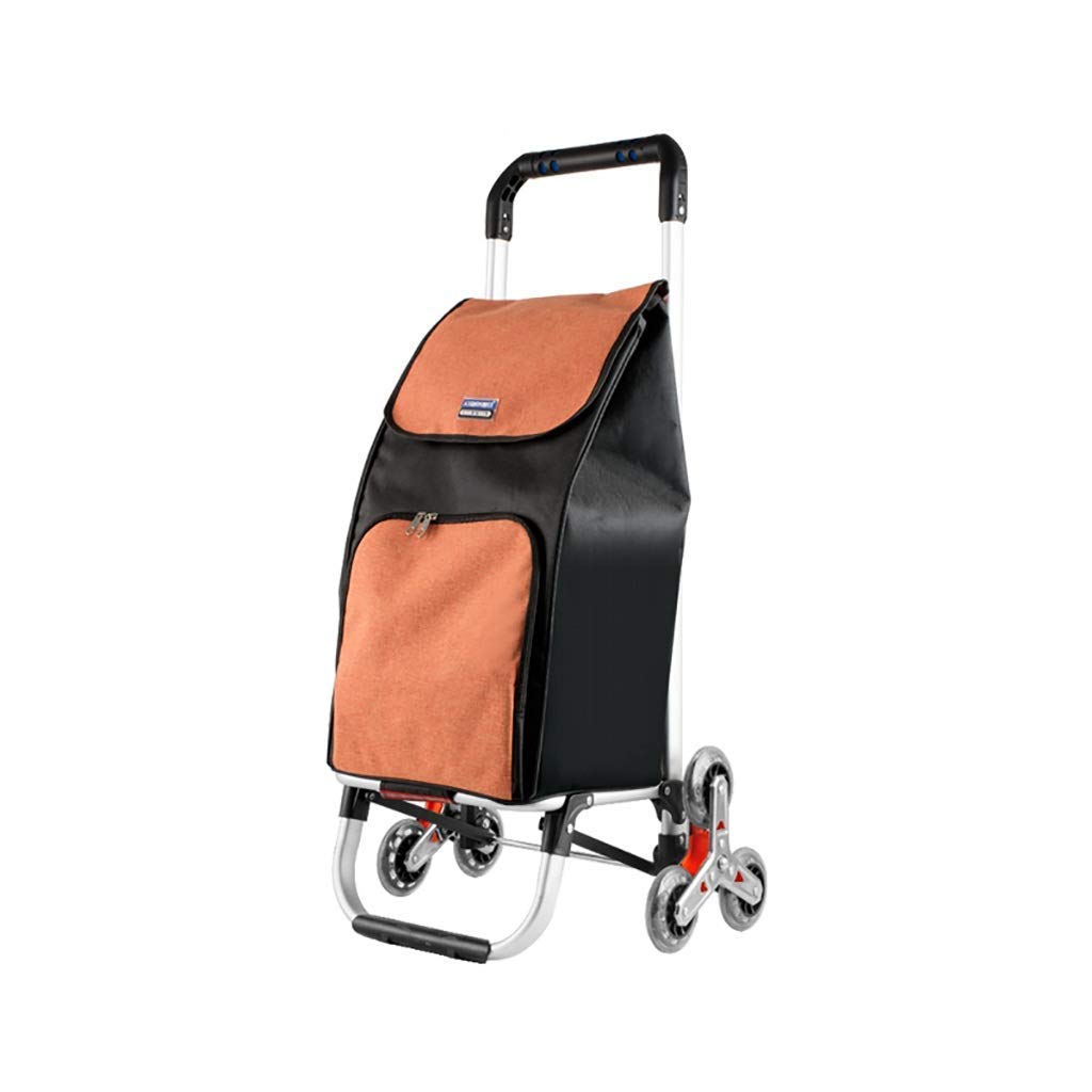 Collapsible Folding Wagon Cart with Removable Bag - 6-Wheel Aluminum Alloy Shopping Trolley for Groceries, Beach, Camping & Outdoor Activities - Foldable Design for Easy Storage & Transport
