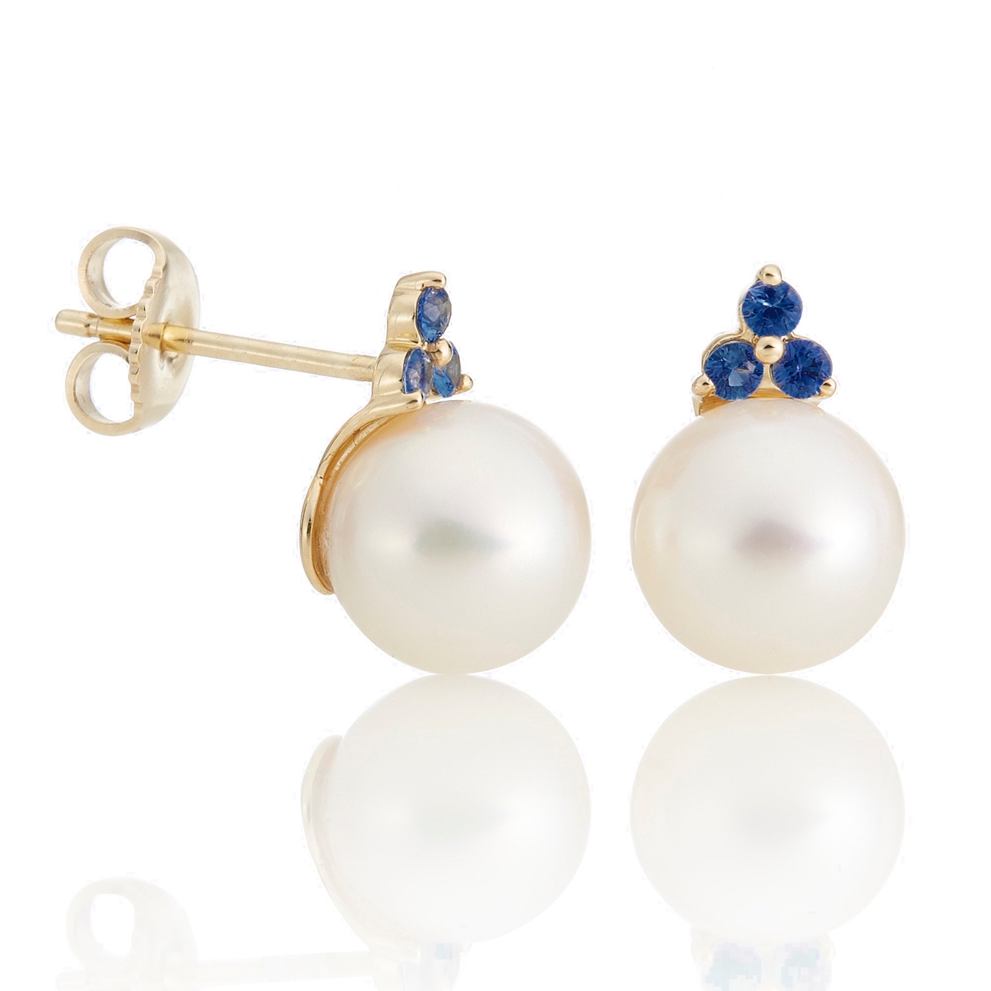 Elegant Madison Pearl & Sapphire Earrings for Women – Perfect for Weddings, Parties & Special Occasions