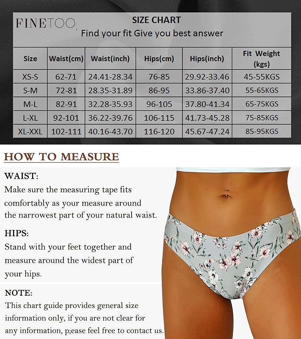 FINETOO 12 Pack Women’s Seamless Hipster Underwear - No Show Panties, Invisible Briefs, Soft Stretch Bikini Underwear - XS to XL - Comfortable for Everyday Wear, Yoga & Travel