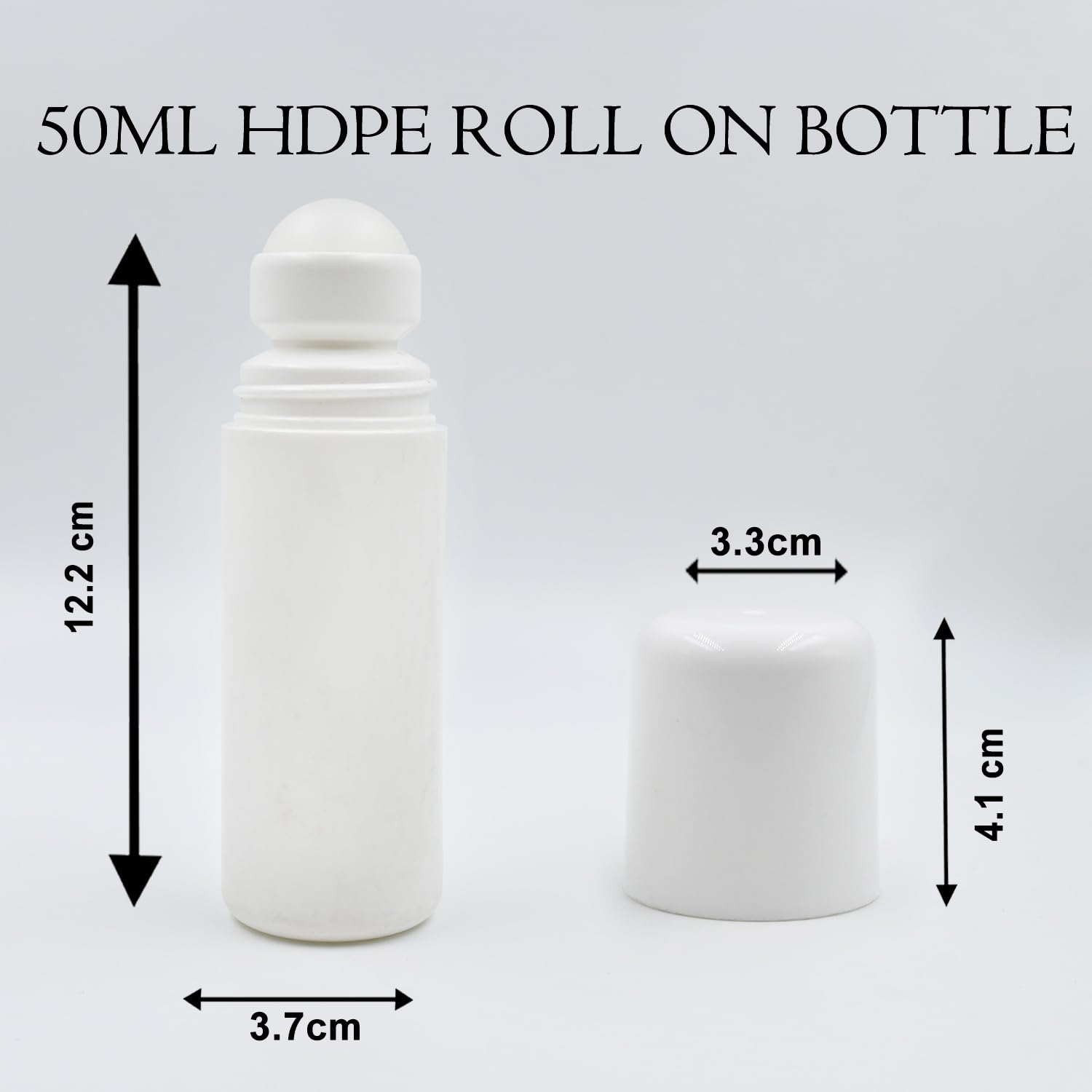 75ml HDPE Roll On Bottles with White Cap - Essential Oil Roller Bottles, Perfume Containers & Leakproof Lip Balm Tubes (Pack of 6) - Perfect for Aromatherapy, DIY Beauty Products & Travel-Sized Cosmetics