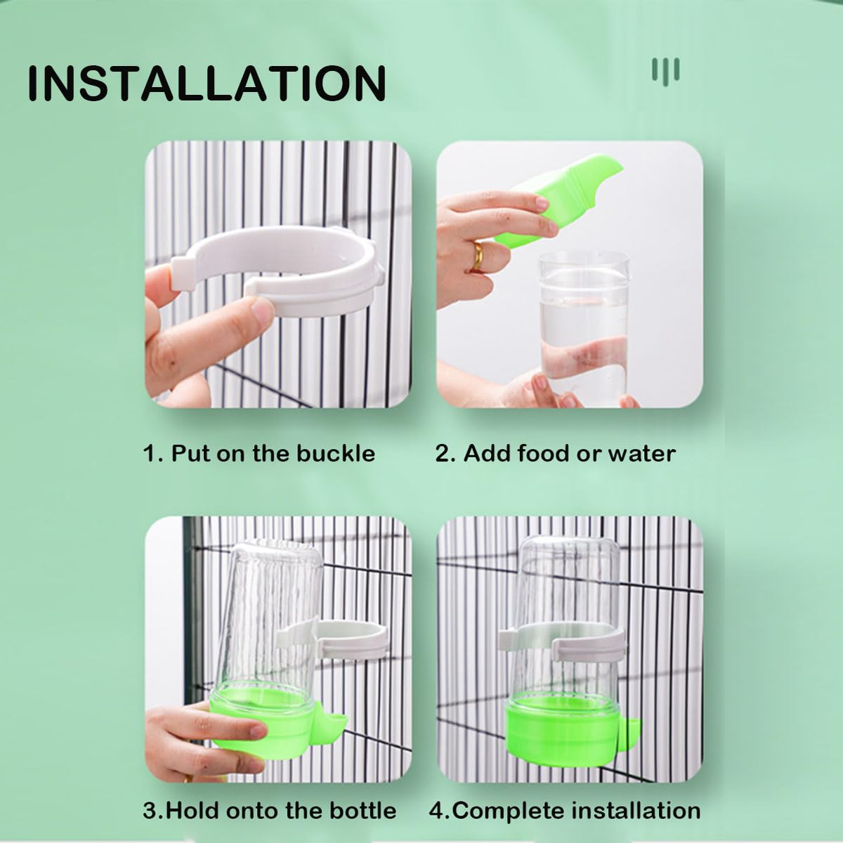 16.9oz Automatic Bird Drinking Water Bottle & Food Feeder - Cage-Mounted Water Dispenser for Small Pets - Ideal for Birds, Hamsters, and Small Animals