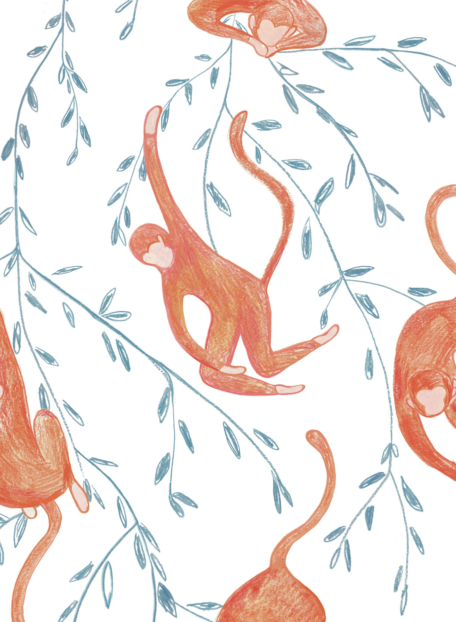 Monkey Business Wallpaper - Fun & Playful Peel and Stick Wallpaper for Kids Room, Nursery, or Playroom Decor - Easy to Apply & Remove