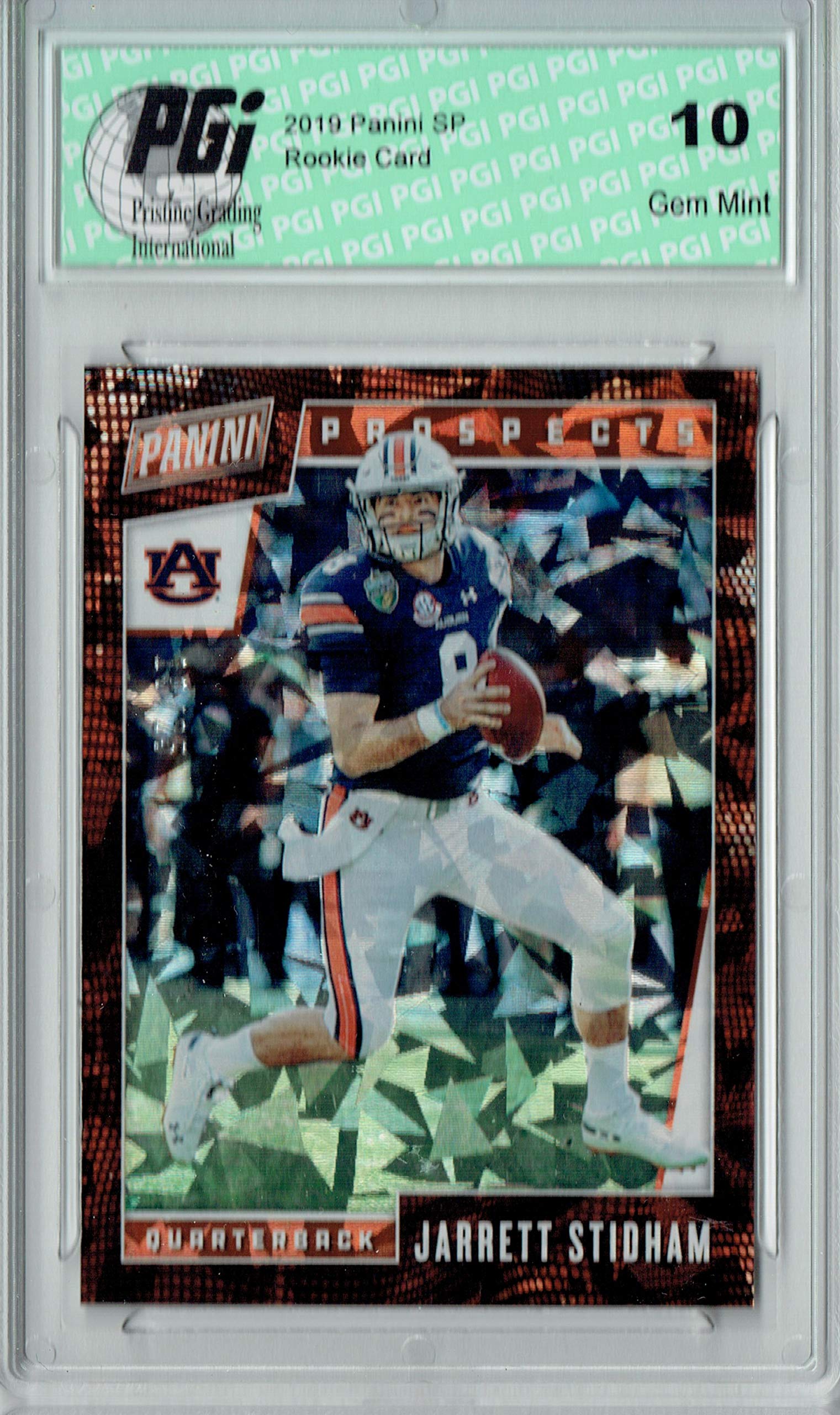 2019 Panini SP Jarrett Stidham #FB8 Cracked Ice Rookie Card - Limited Edition 25 Made - PGI 10 Gem Mint - Perfect for NFL Collectors and Fantasy Football Fans