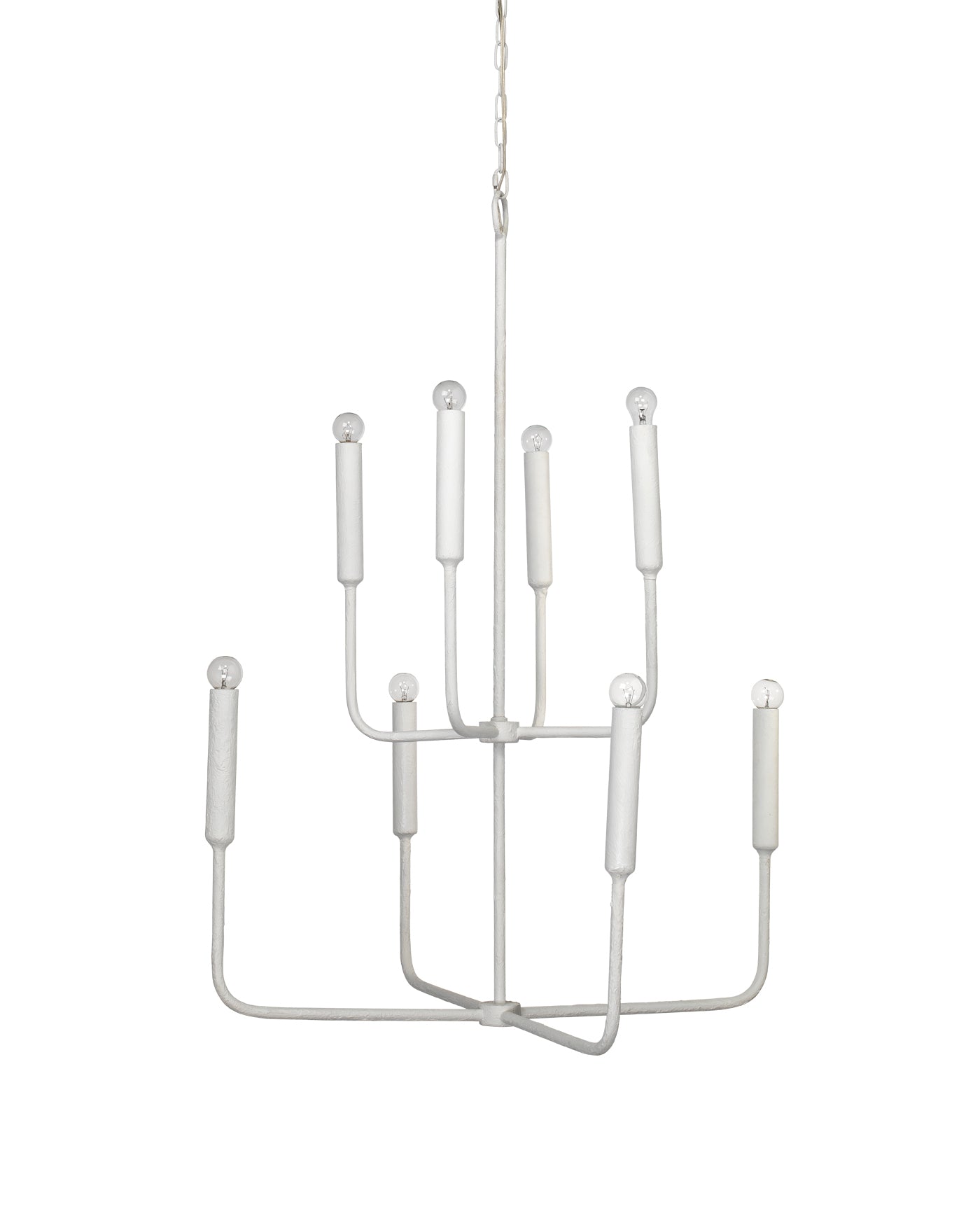 Elegant Mercer Chandelier in White - Modern Crystal Ceiling Light Fixture for Dining Room, Bedroom, or Living Room Decor