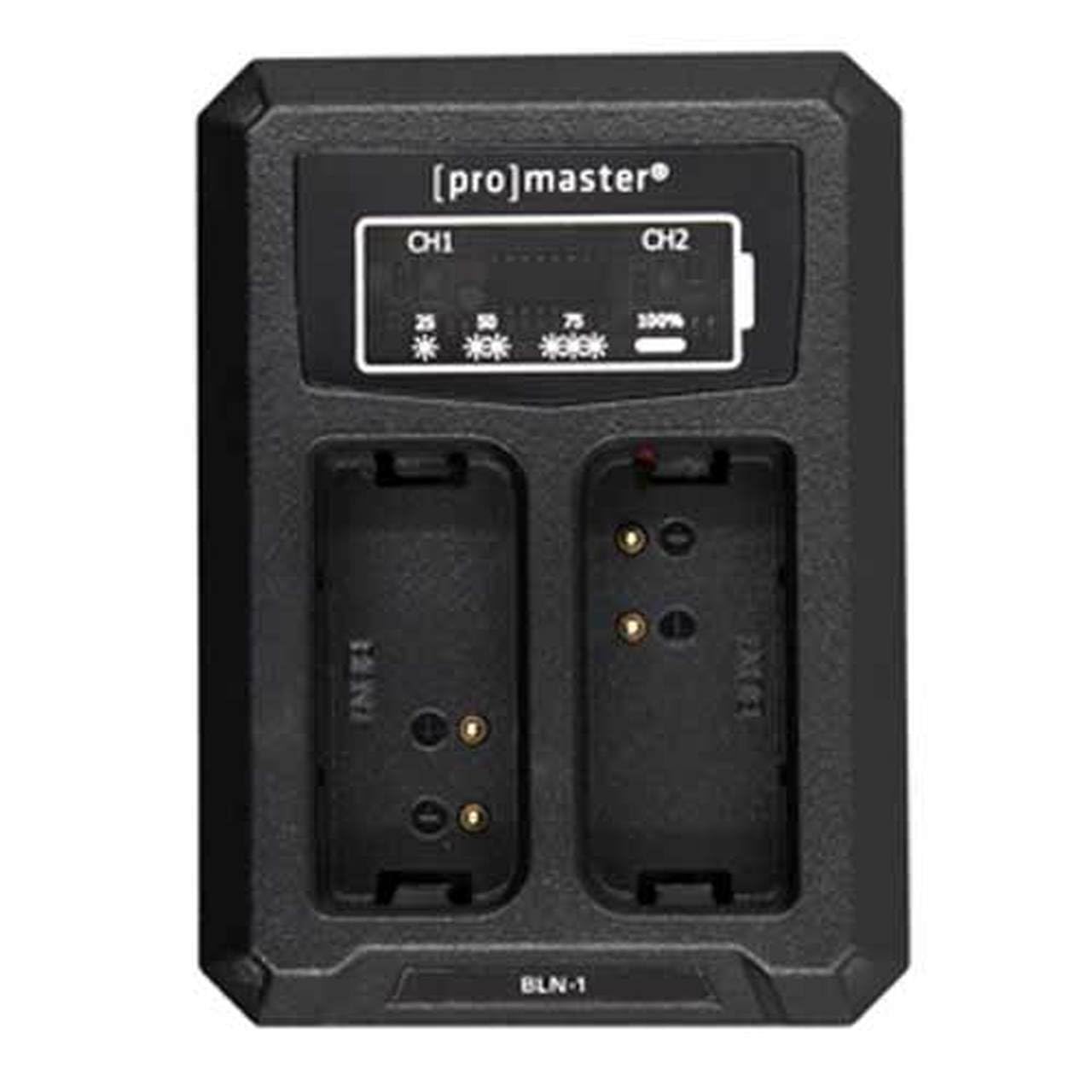 ProMaster 4609 Dual USB Charger for Olympus BLN-1 Battery - Fast Charging for Olympus Cameras (Perfect for Travel & Professional Photography)