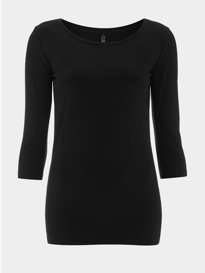Women's Organic Cotton 3/4 Sleeve Yoga T-Shirt - Stretchy Comfort Fit for Yoga Studio & Active Lifestyle