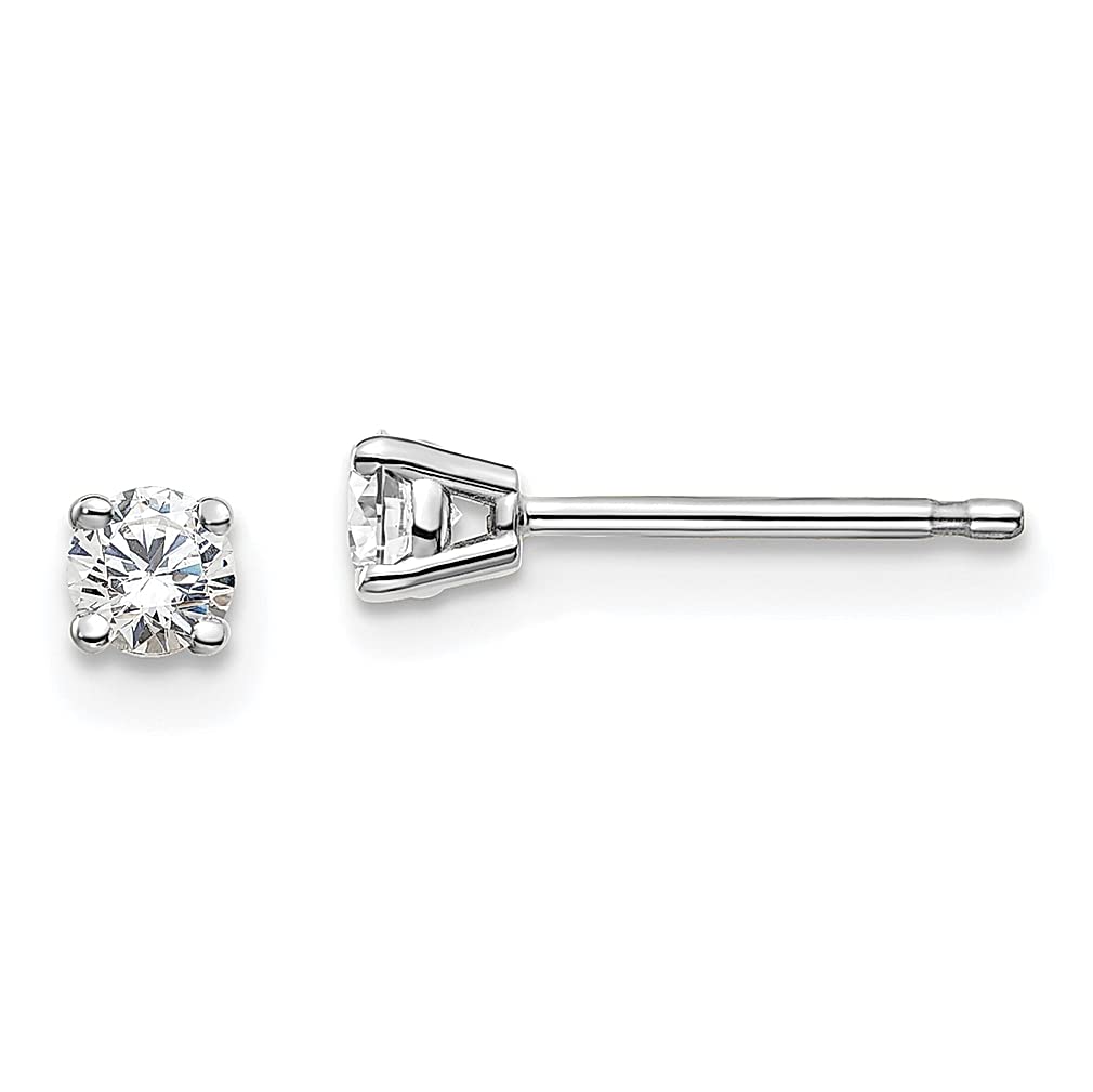 14K White Gold 1/5 Carat Round Lab-Grown Diamond Stud Earrings - VS/SI Certified (D-F Color) - 4 Prong Setting - Elegant Fine Jewelry for Women - Perfect Anniversary, Birthday & Valentine's Day Gift - Everyday Wear & Special Occasions