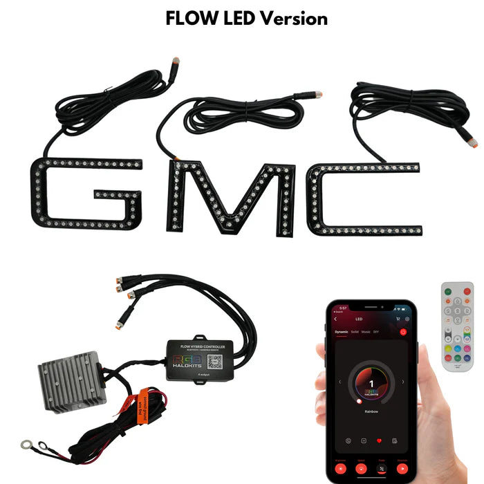 GMC LED Emblem - Multicolor Light Up Badge for Trucks & SUVs (1999-2024 Models) - Perfect for Night Driving & Custom Car Styling