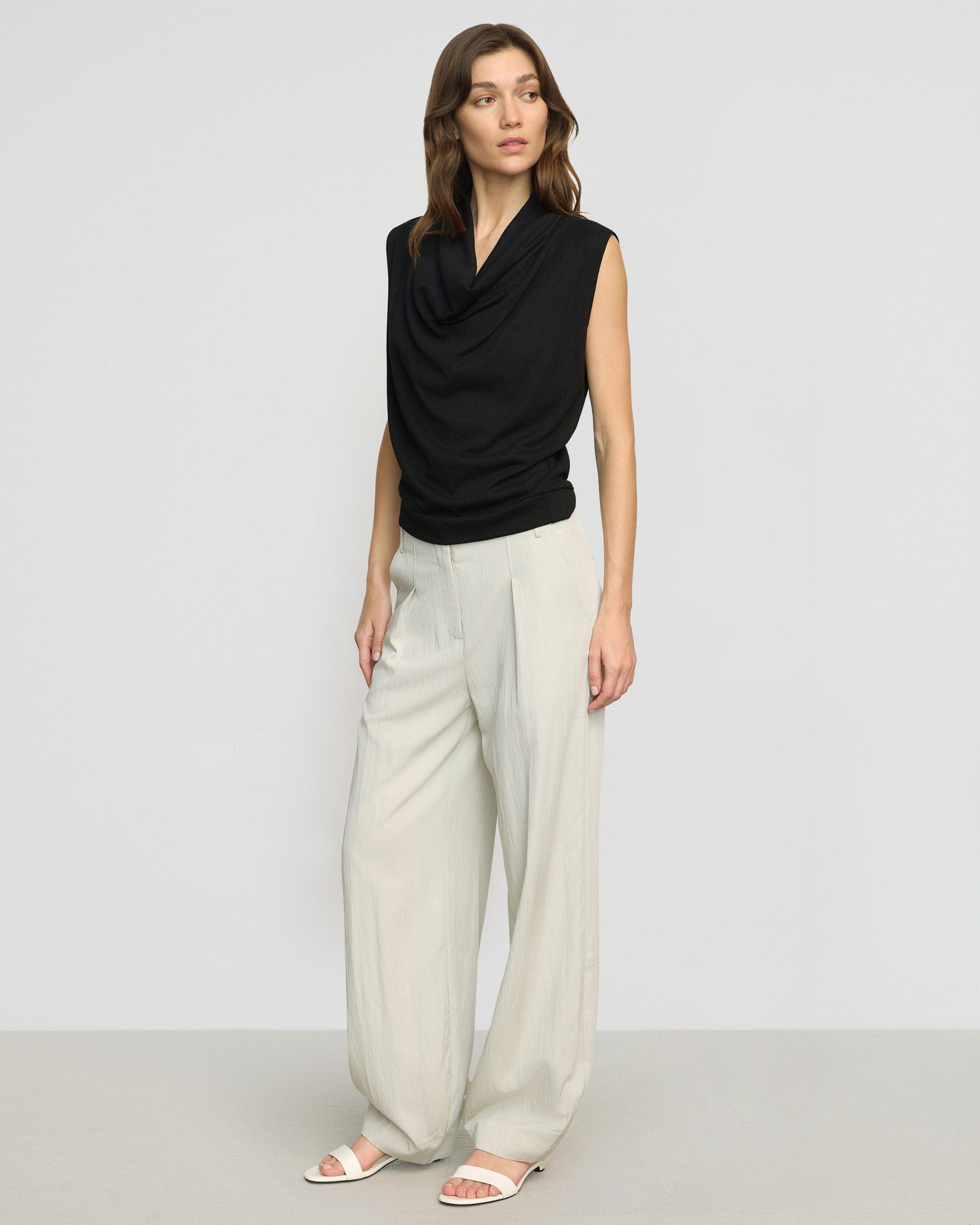 Ramona Cowl Neck Tee - Women's Soft Stretch Casual T-Shirt for Everyday Wear | Perfect for Work, Date Night & Weekend Outfits