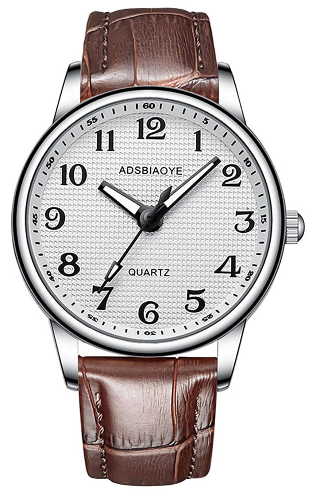 Minimalist Men's Quartz Watch - Stainless Steel Leather Strap for Business & Casual Wear
