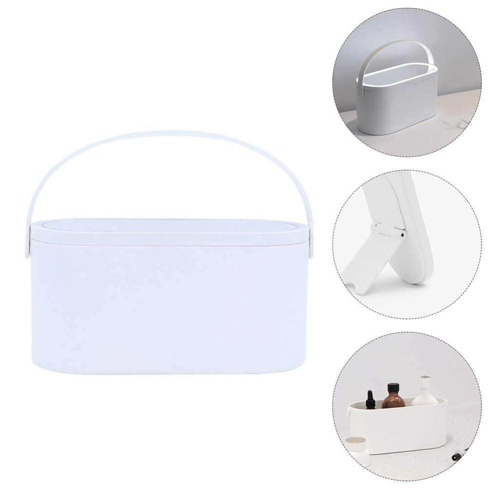 VALICLUD Portable Makeup Organizer with LED Light Mirror - Travel Cosmetic Storage Case for Makeup Brushes, Lipsticks & Beauty Essentials | Perfect for Travel, Home Vanity & Professional Makeup Artists