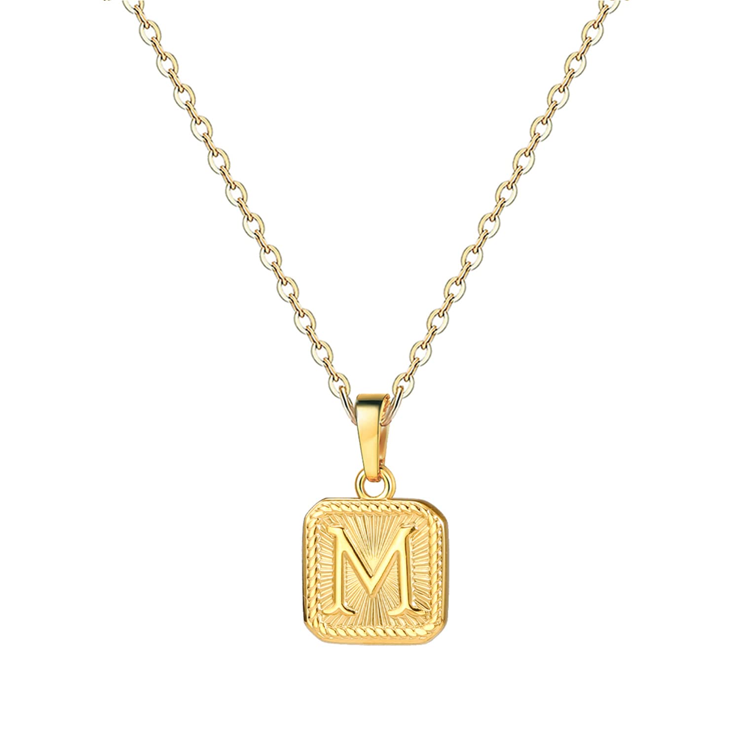 18K Gold Plated Initial Necklace for Women - Personalized Stainless Steel Monogram Name Necklace - Perfect Gift for Girls, Birthdays & Anniversaries - Elegant Everyday Jewelry for Work & Special Occasions