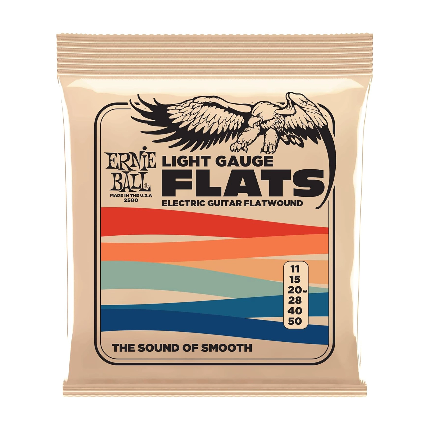 Ernie Ball Eb2580 .011 .050 Light Flatwound Electric Guitar Strings - Smooth Playability for Jazz, Blues & Studio Recording