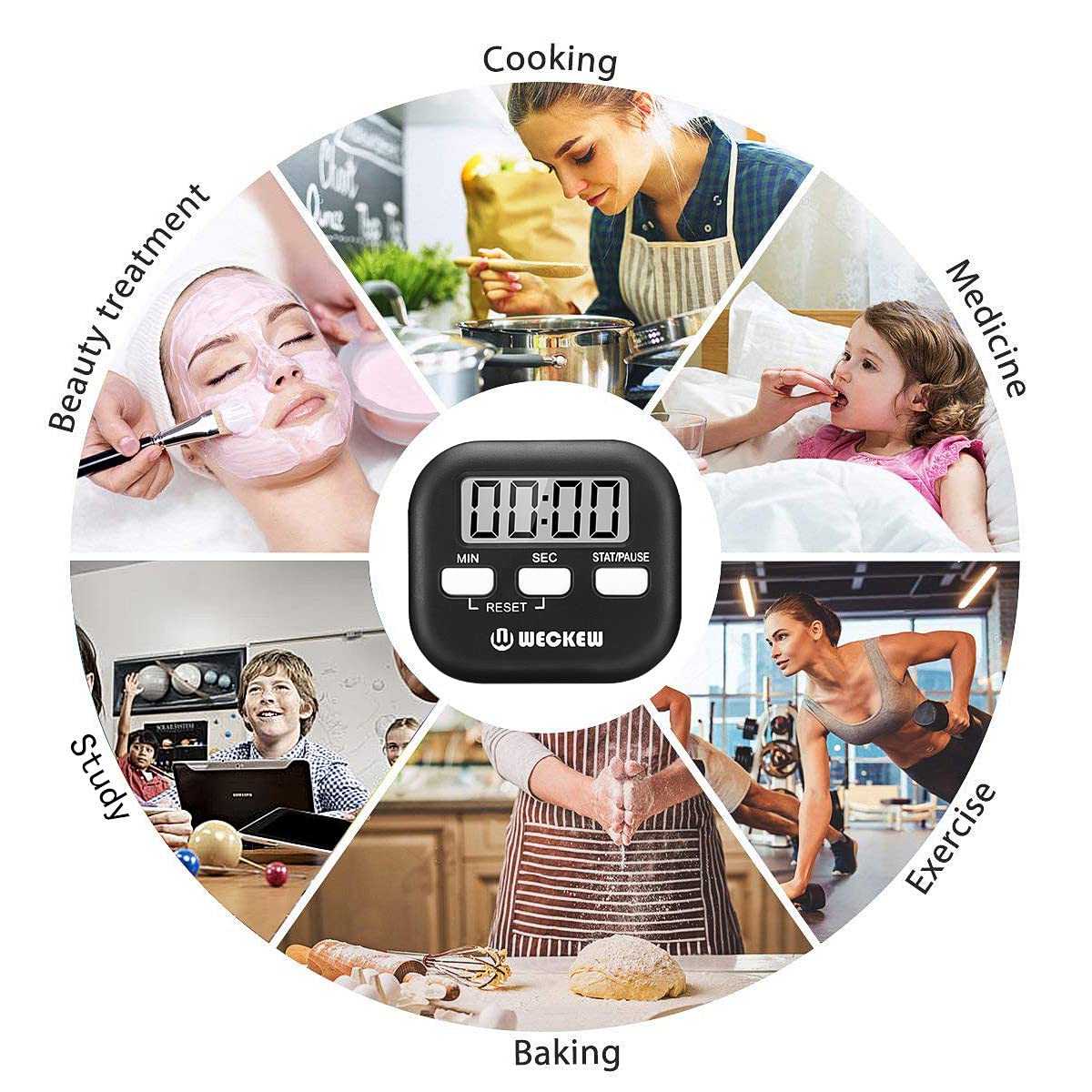 Digital Kitchen Timer for Cooking & Baking - Magnetic, Hanging - Perfect for Home & Classroom Use