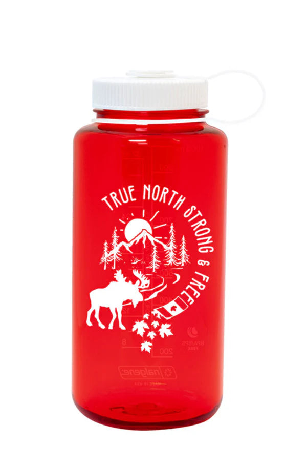 32oz Wide Mouth Sustain Water Bottle - Oh, Canada Red - Leak Proof Stainless Steel Vacuum Insulated Water Bottle for Hiking, Camping & Outdoor Activities