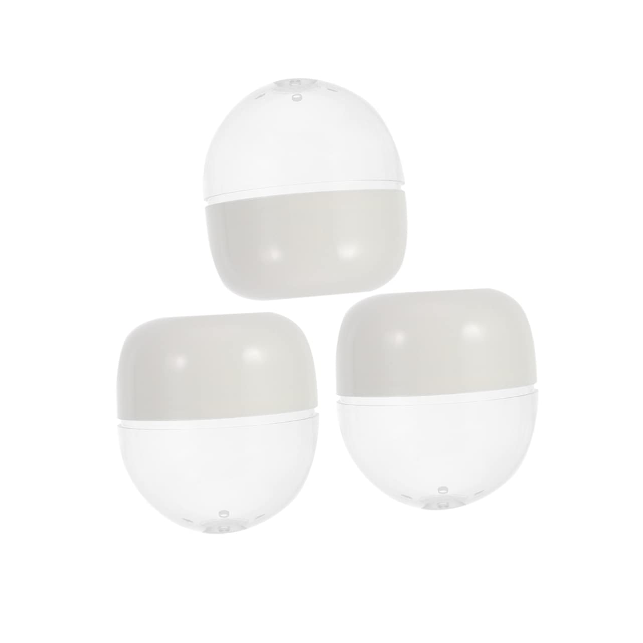 Healifty 3-Piece Plastic Makeup Sponge Storage Box with Mixer Stand - Beauty Egg Blender Container & Makeup Organizer for Vanity, Travel, and Professional Use - White