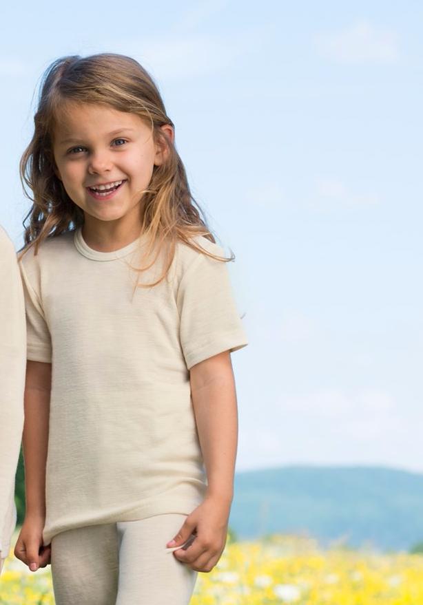 Organic Wool Short Sleeve Shirt for Kids - Soft & Breathable Cotton Alternative - Perfect for Playdates, School & Outdoor Adventures