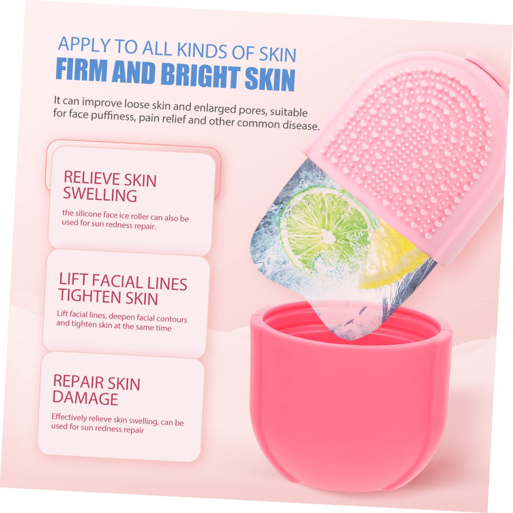 CANIGHT Silicone Ice Roller Mold - Facial Ice Cube Roller for Skin Care & Massage with Cooling Effects | Perfect for Puffiness Relief, Morning Routine & Post-Workout Recovery