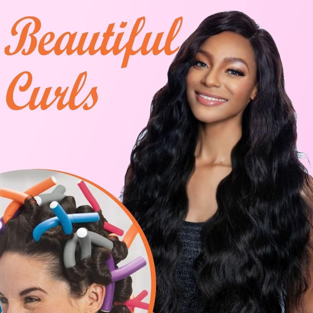 APOEM 10PCS Heatless Flexible Curling Rods - No Heat Soft Hair Twist Tight Curl Foam Rollers for Women & Girls - Long & Short Hair Curlers - Perfect for Overnight Styling, Beach Waves & Damage-Free Curls