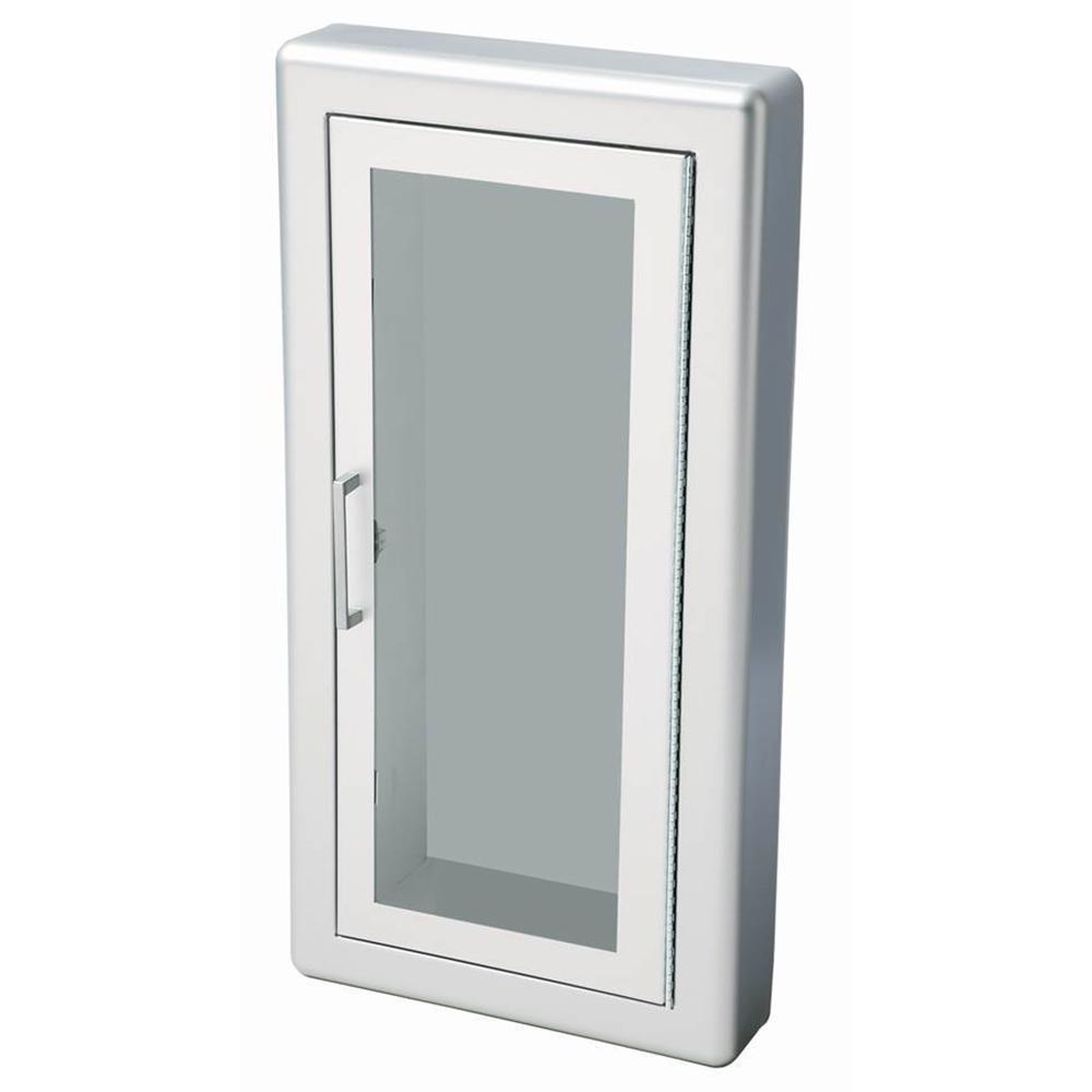 JL Industries 1827F10 Clear Acrylic Fire Extinguisher Cabinet with Full Glazing & Pull Handle - Wall Mount Safety Storage for Schools, Offices & Commercial Buildings