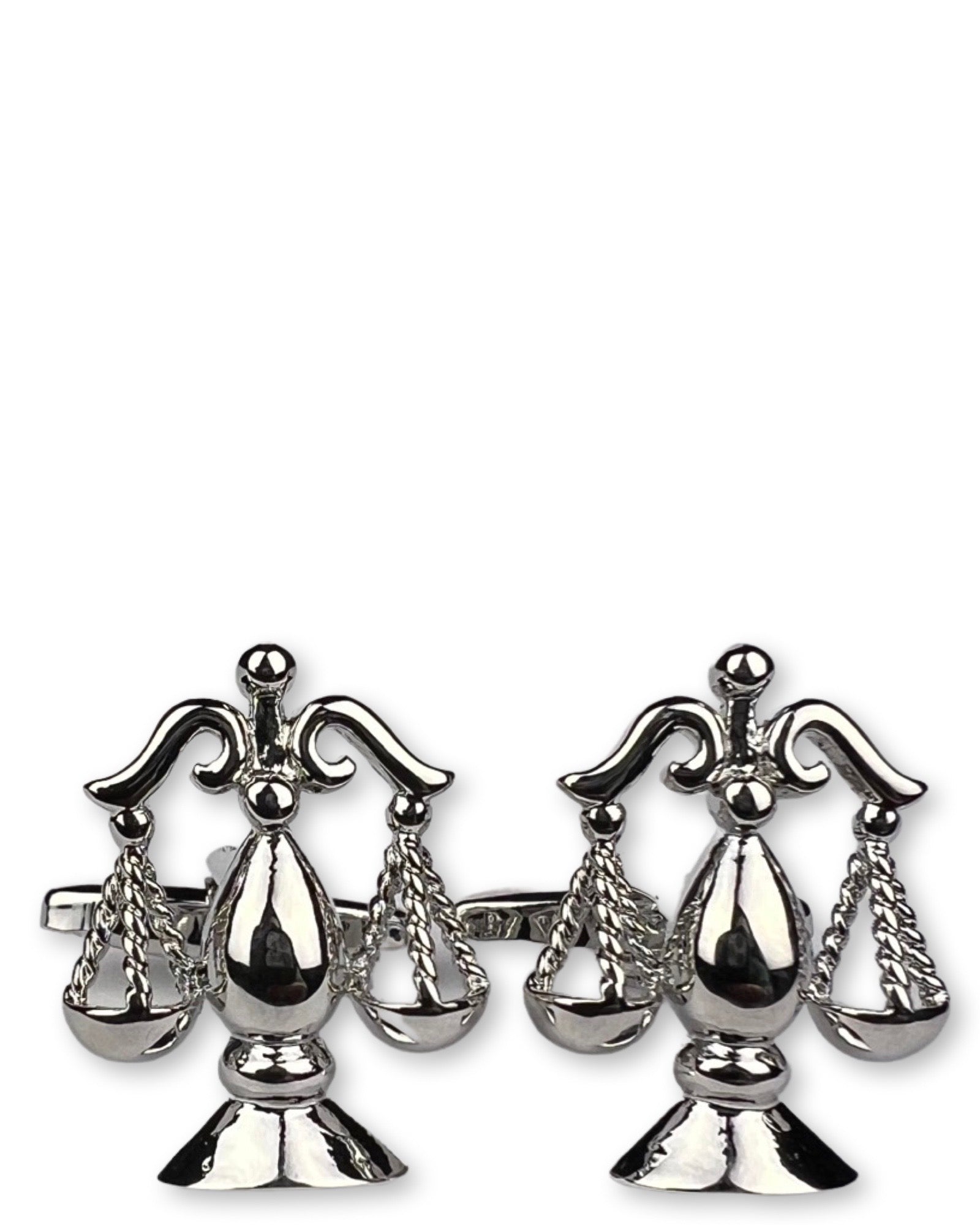 Elegant Silver Scales of Justice Cufflinks for Men - Perfect for Lawyers, Judges & Formal Courtroom Attire - Ideal for Weddings, Business Meetings & Professional Events