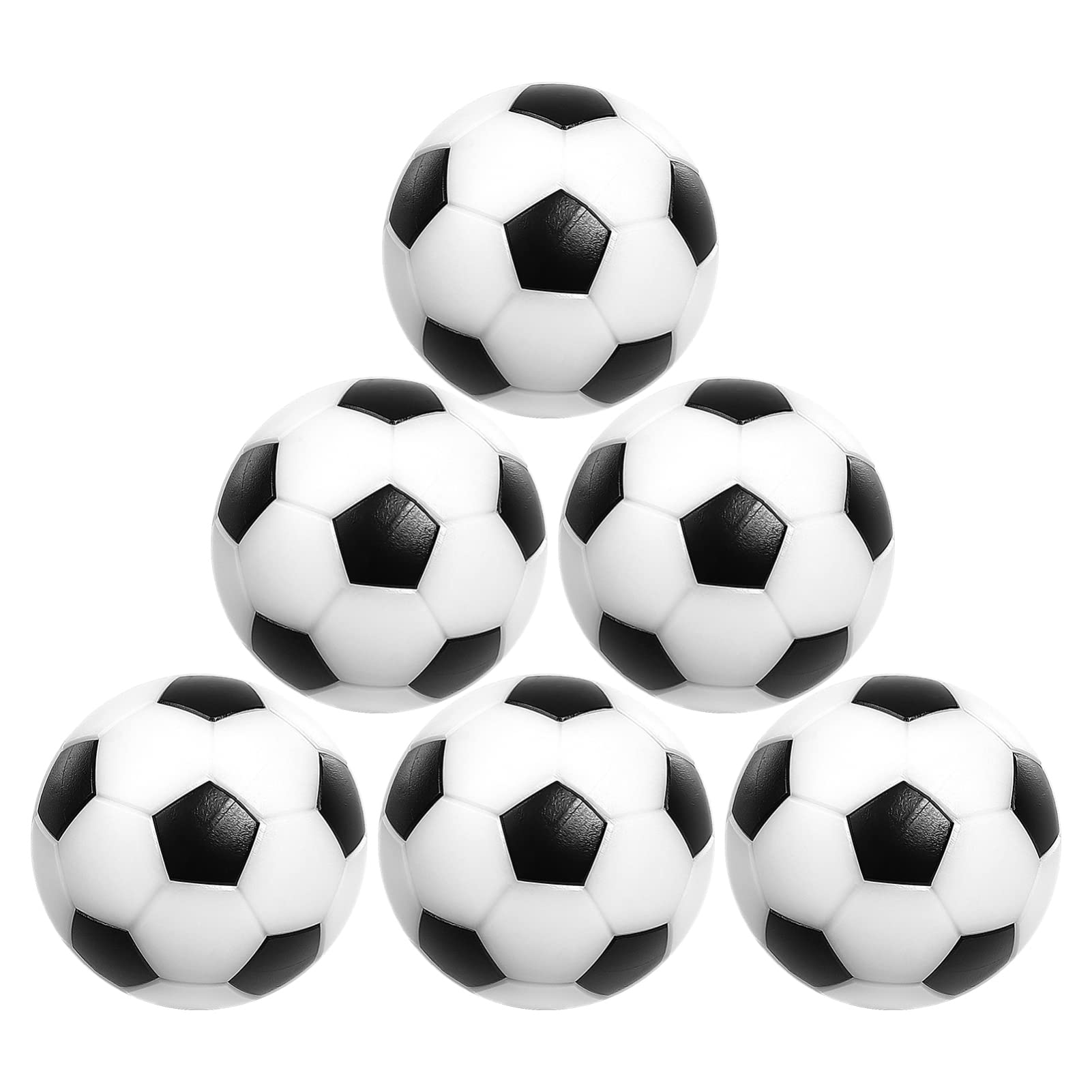 TOYANDONA 6-Pack Mini Black and White Foosball Replacement Balls - 32mm (1.26 Inch) Official Table Soccer Game Balls for Home, Office, and Arcade Entertainment