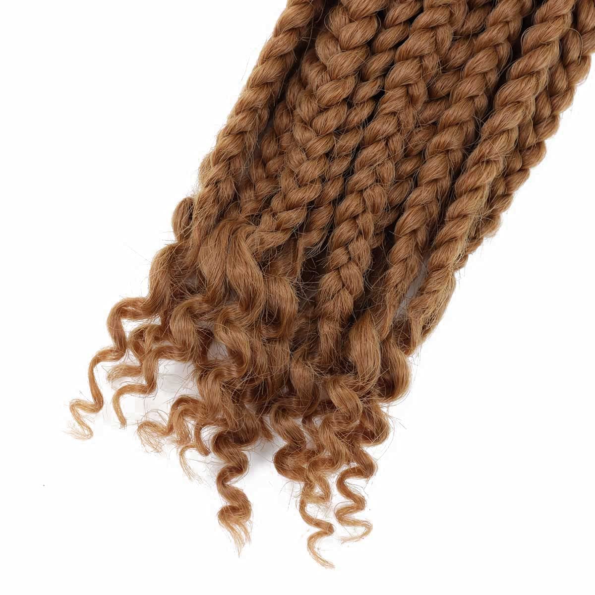 6 Packs Crochet Box Braids with Curly Ends - 10 Inch Bohemian Goddess Braids for Black Women | Pre-Looped Synthetic Hair for Easy Installation | Perfect for Protective Styles, Everyday Wear & Special Occasions (27, 10 Inch)
