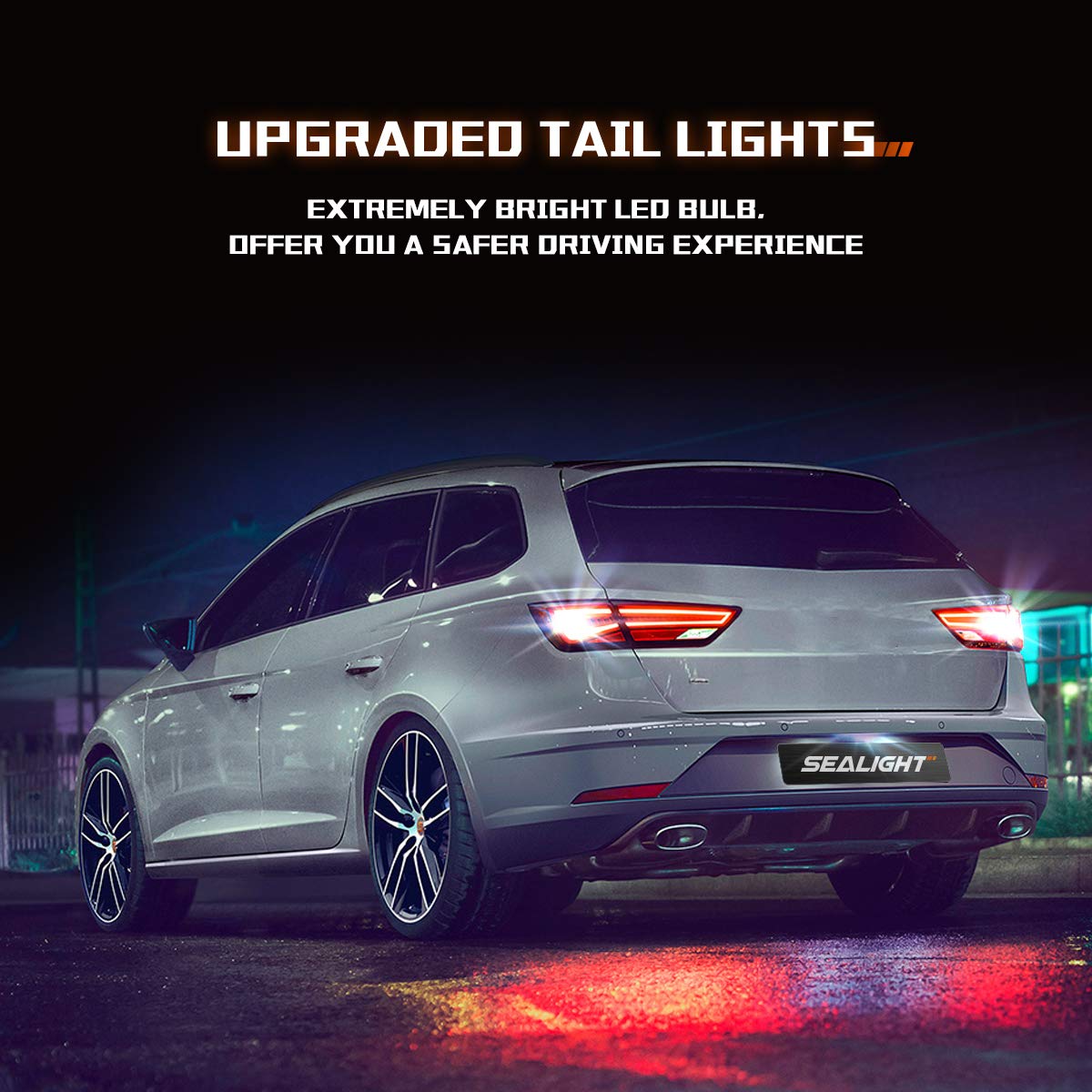 SEALIGHT 7440 7443 LED Bulb - 6000K Bright White 3000LM, Pack of 2 | Replacement for 7441 992 T20 W21W 7444 Bulbs | Perfect for Backup Reverse Lights, Turn Signals, Brake & Tail Lights | Ideal for Cars, Trucks, SUVs & Motorcycles