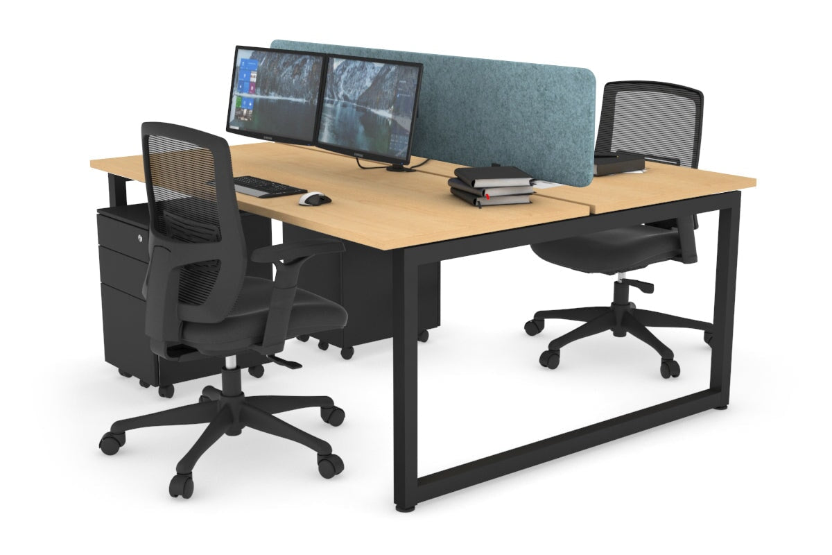 Quadro Loop Legs 2 Person Office Workstation Desk [1200L x 700W] - Perfect for Shared Workspaces & Collaborative Office Environments
