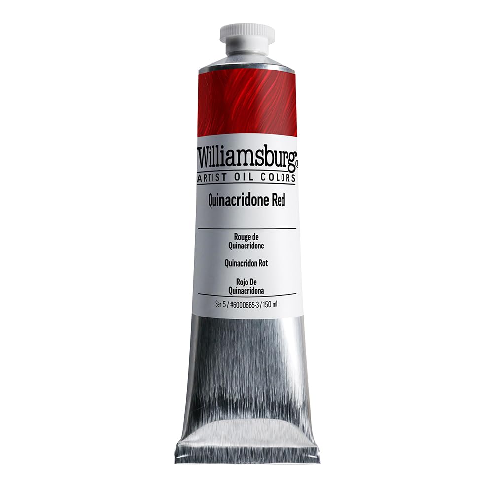 GOLDEN Williamsburg Artist Oil Colors - Quinacridone Red (150 ml Tube) | Professional Transparent Oil Paint for Canvas, Portraits & Fine Art