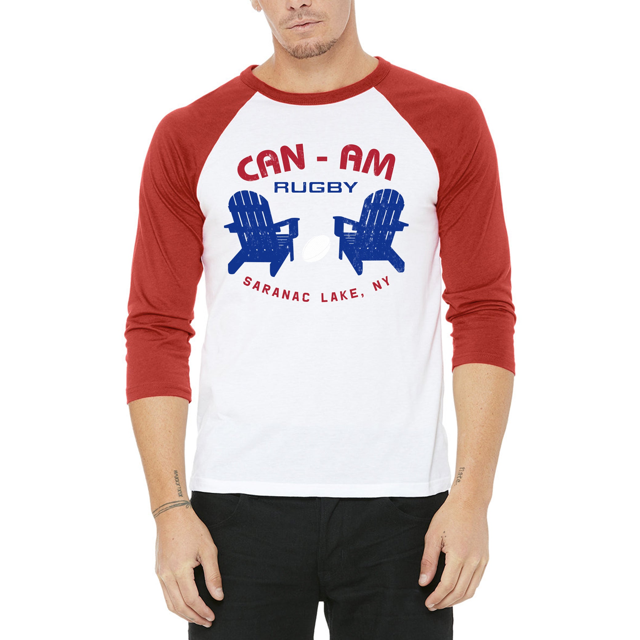 Can Am Adirondack Chairs Baseball Tee - Comfortable Vintage Baseball Shirt for Men & Women - Perfect for Outdoor Relaxation, Backyard Lounging & Baseball Games