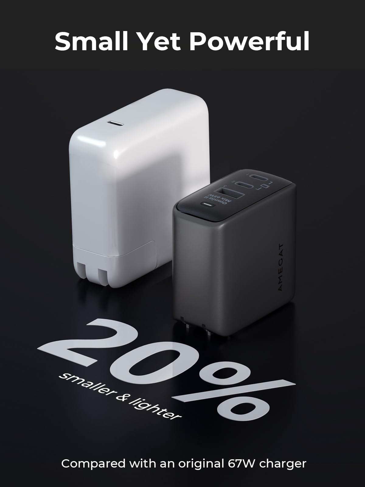 65W USB C GaN III Fast Charger, 3-Port PD 3.0 & PPS Wall Charger with Foldable Plug - Compact Power Adapter for MacBook Pro/Air, iPhone 16/15/14, iPad, Galaxy S24 | Perfect for Travel, Office & Home Charging