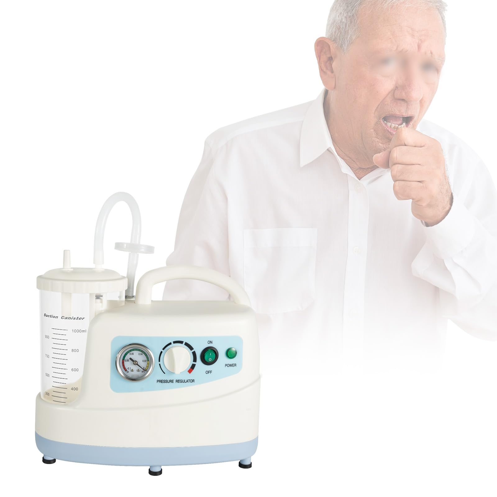 Portable Suction Machine for Home Use - Low Noise Electric Vacuum Pump for Adults & Pets - 110V 1000ml Oral Mucus & Veterinary Suction Device - Ideal for Home Care, Medical Emergencies, and Pet Health