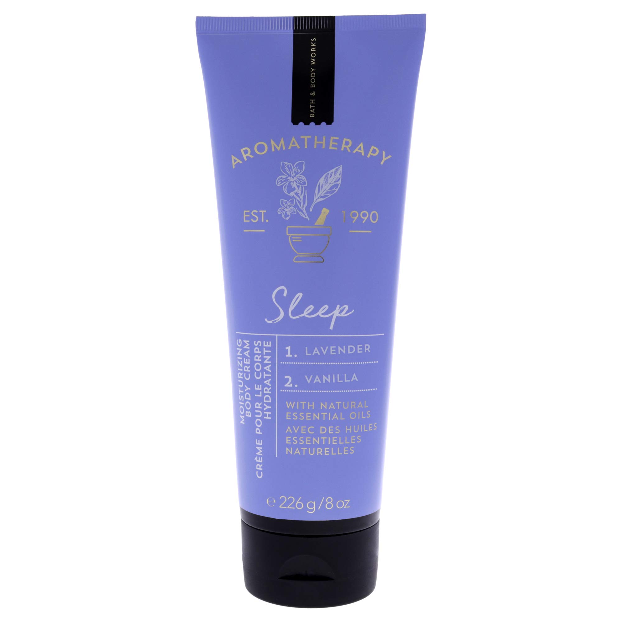 Bath and Body Works Lavender Vanilla Aromatherapy Body Cream - 8 oz Moisturizing Lotion for Relaxation & Better Sleep | Unisex Skincare Gift for Stress Relief & Nighttime Routine