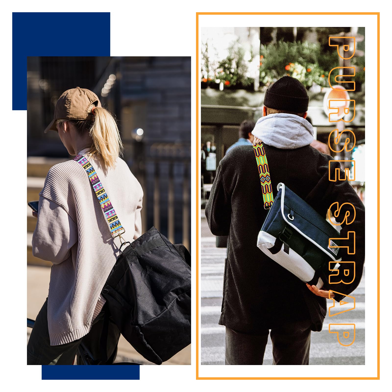Adjustable Crossbody Purse Straps - Replacement Shoulder Bag Straps for Handbags & Guitar - Durable & Stylish for Everyday Use, Travel & Shopping