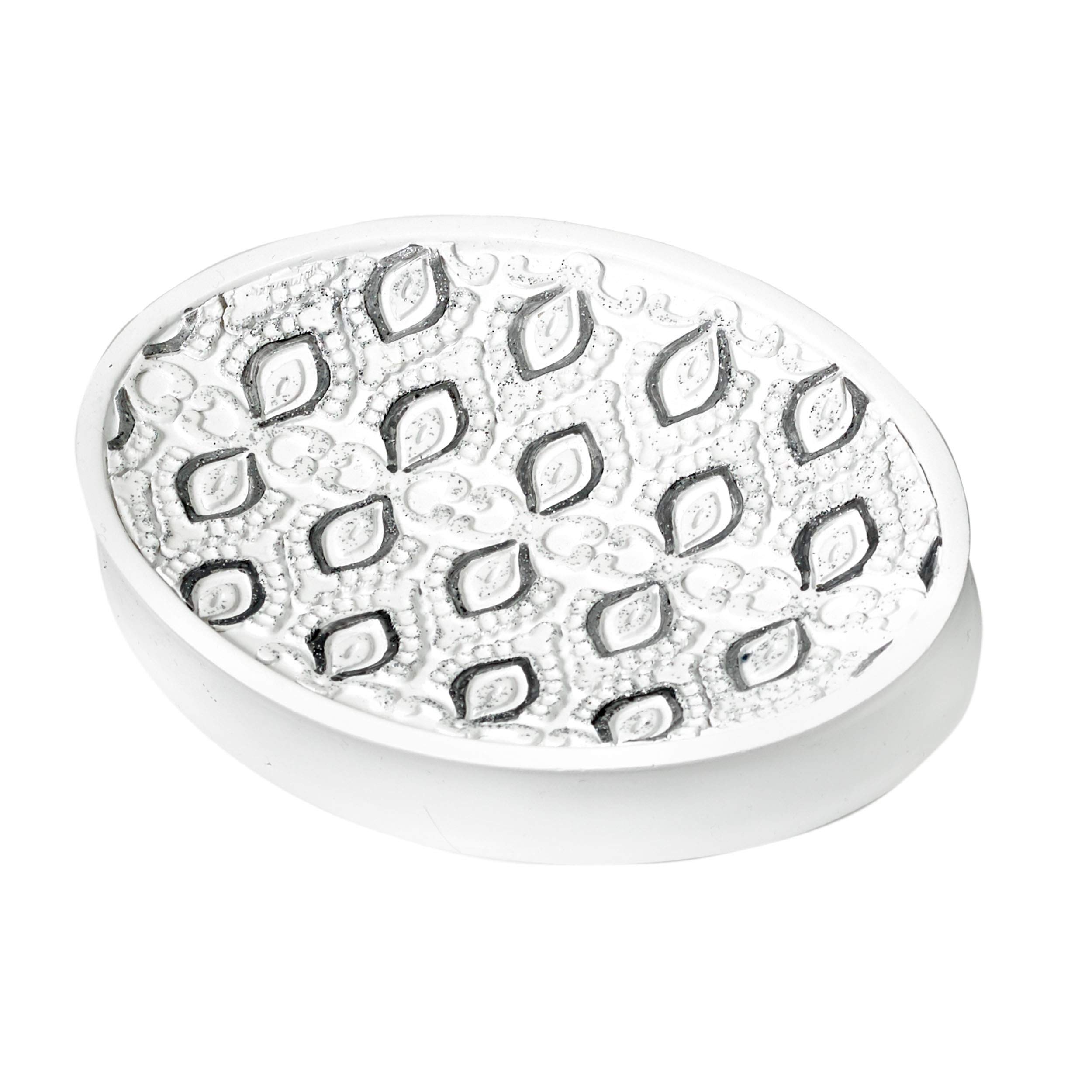 Premium White Monaco Bath Soap Dish - Elegant & Durable Soap Holder for Shower, Bathroom, and Sink Countertop Decor