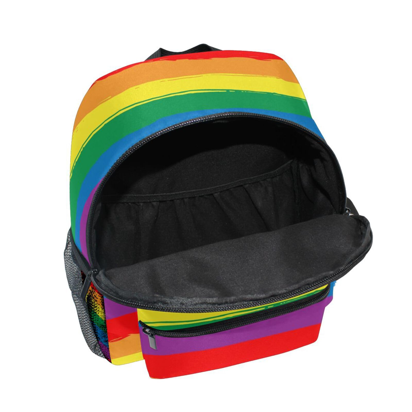 Rainbow Striped Kids Backpack - Lightweight Toddler Book Bag for Preschool, Kindergarten & Daycare - Durable Travel Backpack for Boys & Girls - Perfect for School, Outings & Carrying Toys