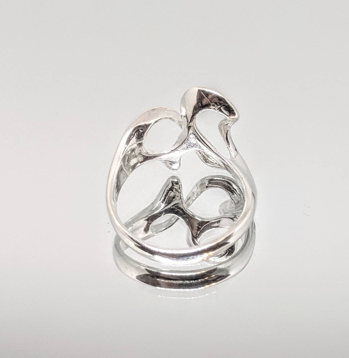 14K Gold or Sterling Silver Multi Swirl Freeform Ring - Size 7 DIY Jewelry Setting, Fashion Statement Ring for Women | Perfect for Weddings, Parties & Everyday Wear