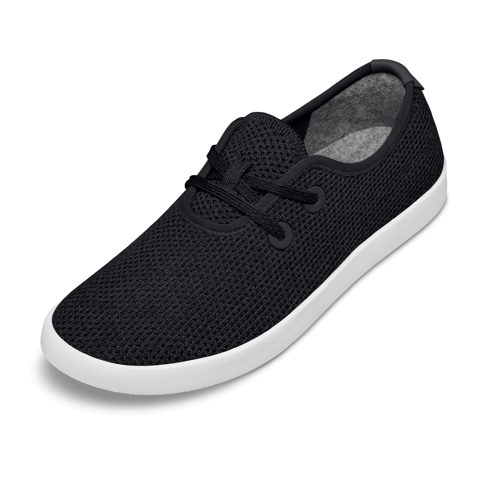 Men's Tree Skipper Jet Black Sneakers with White Sole - Comfortable Casual Shoes for Walking, Running & Everyday Wear