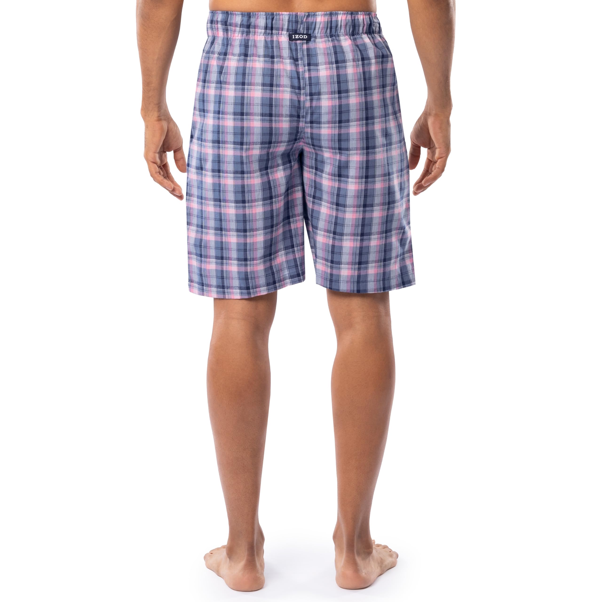 IZOD Men's Printed Poplin Relaxed Fit Drawstring Sleep Shorts - Comfortable Lounge & Sleepwear for Home & Travel