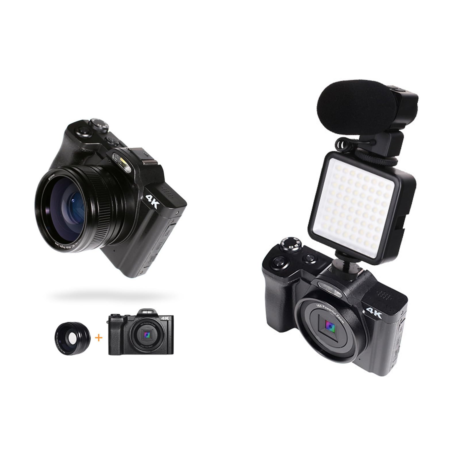 4K 48MP Vlogging Camera with 16X Digital Zoom & 270° Rotatable 3.5