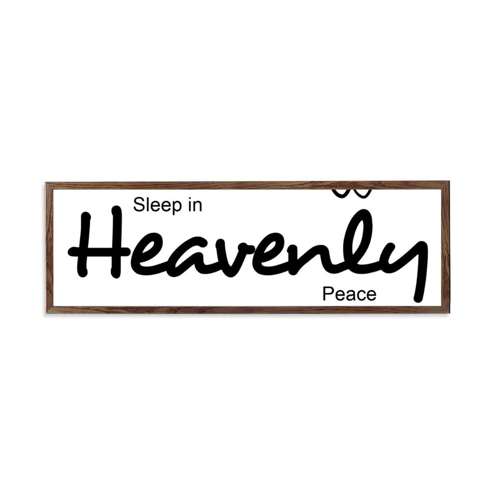 Modern Farmhouse Christmas Sign - 'Sleep in Heavenly Peace' Religious Wall Art Decor (6x20 Inch) - Perfect for Fireplace Mantel, Living Room & Holiday Home Decor