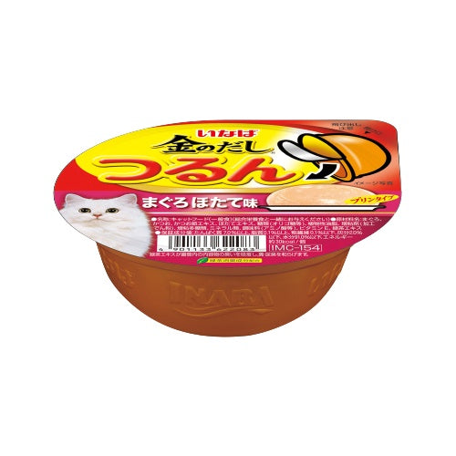 INABA CIAO Golden Cup Flavored Wet Cat Food - Grain-Free Tuna & Chicken Recipe - 65g/80g Cans for Adult Cats - Perfect for Mealtime, Travel & Treats