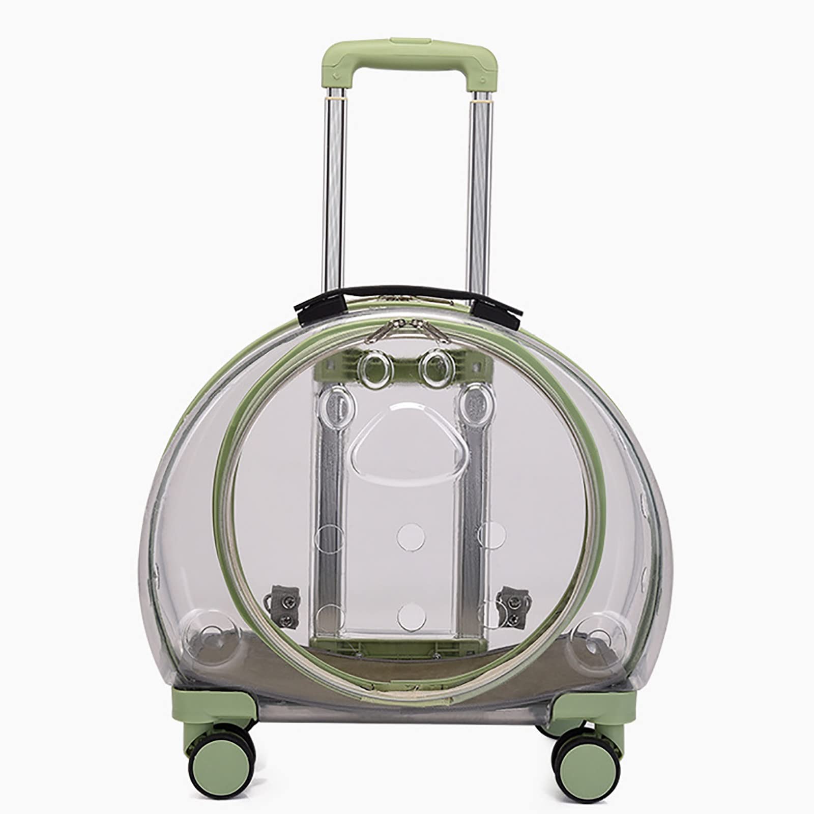 Wheeled Pet Carrier Backpack - Portable Transparent Cat Bag for Travel & Outings