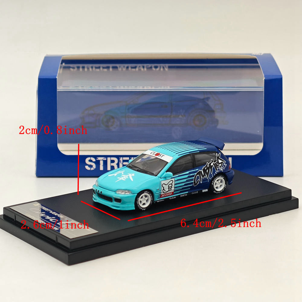 1:64 Scale Diecast Model Car - Honda Civic EG6 Kanjozoku FALKEN Limited Edition (499 Pieces) - Collectible Miniature Vehicle for Display, Racing Enthusiasts & Car Model Collections