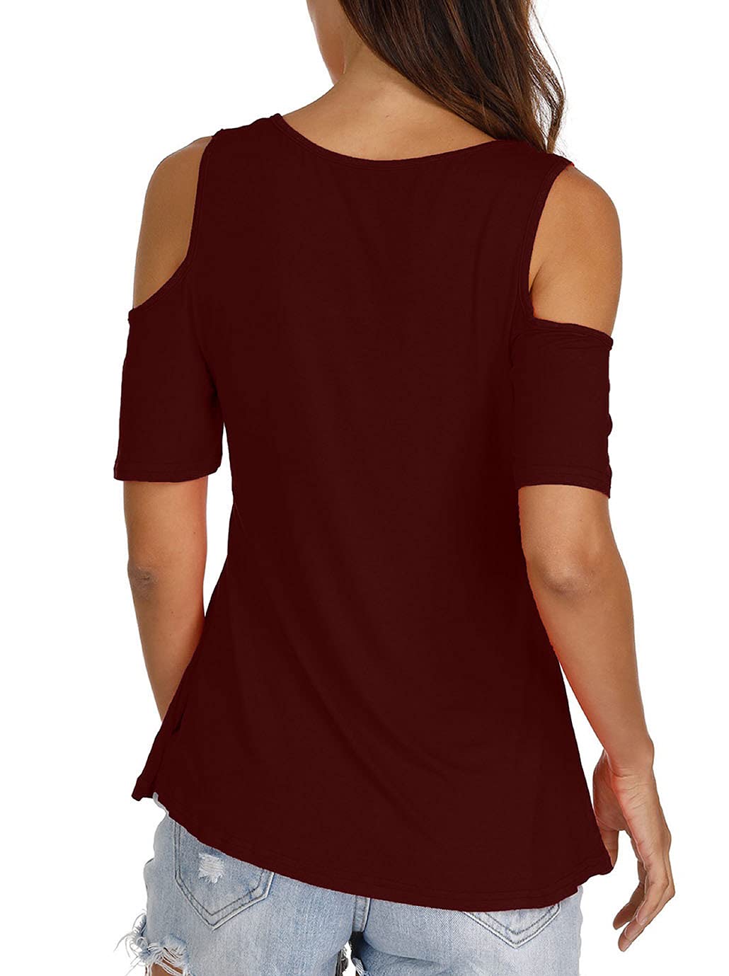 Women's Casual V-Neck Cold Shoulder Tunic Tops - Flowy Summer Blouse Shirts for Women | Perfect for Beach, Vacation & Everyday Wear