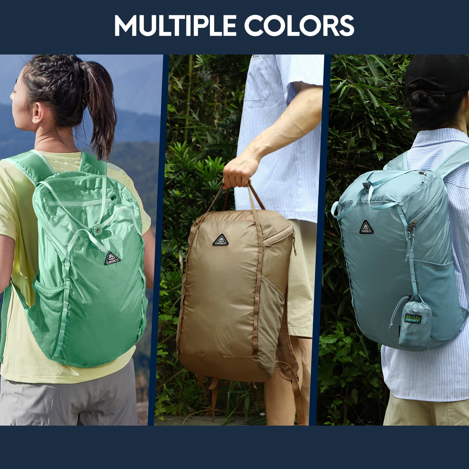 Ultralight Packable Backpack 25L - Foldable Hiking Daypack for Men & Women with Built-in Storage Bag - Perfect for Travel, Beach, Camping & Outdoor Adventures - Durable Brown Backpack for Hiking, Gym & Daily Use
